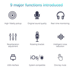 BM-86 USB Condenser Microphone Voice Recording Computer Microphone Live Broadcast Equipment Set, Cantilever Bracket Set, Standard+Small Blowout Prevention Net
