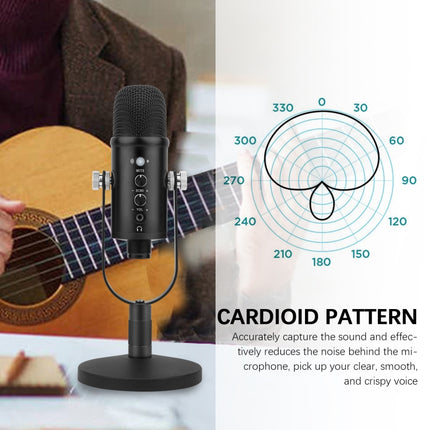 BM-86 USB Condenser Microphone Voice Recording Computer Microphone Live Broadcast Equipment Set, Cantilever Bracket Set, Standard+Small Blowout Prevention Net