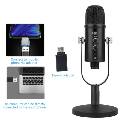 BM-86 USB Condenser Microphone Voice Recording Computer Microphone Live Broadcast Equipment Set, Cantilever Bracket Set, Standard+Small Blowout Prevention Net