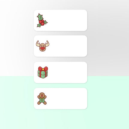 Thermal Label Paper Cosmetic Sticker Bottled Name Sticker For NIIMBOT D11 Printer, Transparent Sticker, Love, Cute Paradise, Birds and Flowers, Christmas Wishes, Snow Blue