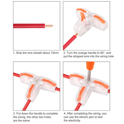 10 PCS T11 Household Universal T-Type Pressure-Free Stripping Quick-Distributing Terminal