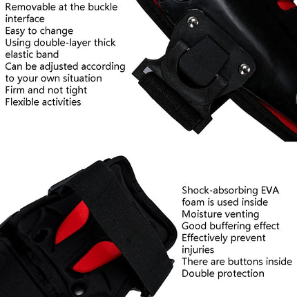 SULAITE Motorcycle Outdoor Riding Anti-Fall Protective Gear Knee Pads, Black, Black Red