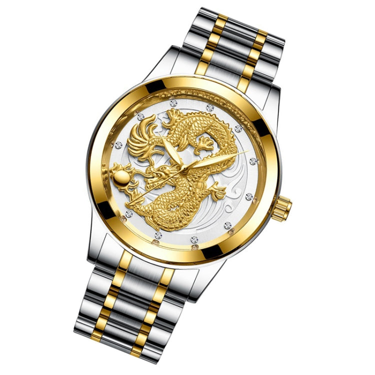 FNGEEN S666 Waterproof Luminous Non-Mechanical Watch Quartz Ultra-Thin Dragon Or Phoenix Pattern Couple Watch, Full Gold Gold Surface, Full Gold Black Surface, FullGold White Surface, Between Gold Gold Surface, Between Gold Black Surface���������������...