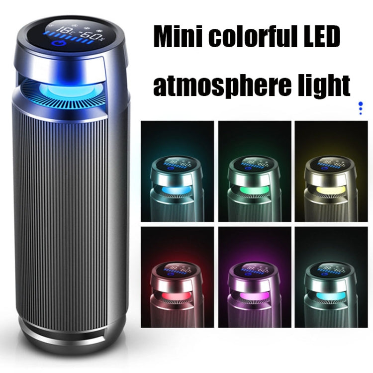 C360 Aluminum Alloy Negative Ion Car Cup Holder Type Deodorizing Air Purifier, C360