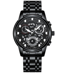 FNGEEN 4088 Men Hollow Quartz Watch Student Waterproof Luminous Watch