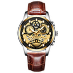 Brown Leather Gold Black Surface