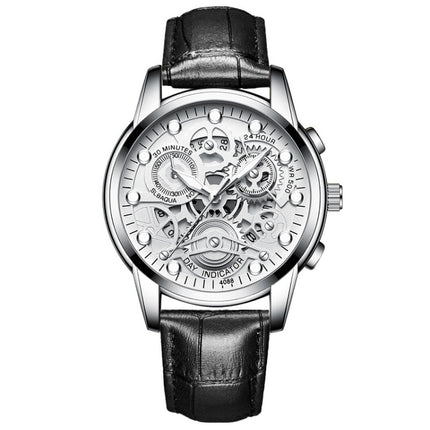FNGEEN 4088 Men Hollow Quartz Watch Student Waterproof Luminous Watch, Full Gold Gold Surface, Full Gold Black Surface, Black Steel Black Surface White Nails, Black Steel Black Surface Gold Nails, Gold And Gold Surface, Gold Black Surface              ...
