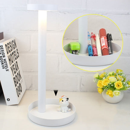 BC965 Student Eye Protection USB Waterproof LED Table Lamp Bedside Bar Table Lamp, Black, White Storage, Ink Marble Pattern