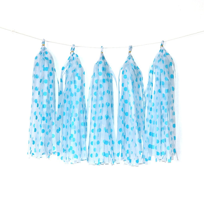 Color Polka Dot Paper Tassels Birthday Room Decoration Ribbon Garland, TM-001 Blue Dots, TM-002 Pink Dots, TM-003 Yellow Dot, TM-004 Purple Dot, TM-005 Golden Dot, TM-006 Silver Dot, TM-007 Green Dot, TX-008 Star Moon Pink, TX-009 Star Moon Beige      ...