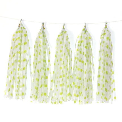 Color Polka Dot Paper Tassels Birthday Room Decoration Ribbon Garland, TM-001 Blue Dots, TM-002 Pink Dots, TM-003 Yellow Dot, TM-004 Purple Dot, TM-005 Golden Dot, TM-006 Silver Dot, TM-007 Green Dot, TX-008 Star Moon Pink, TX-009 Star Moon Beige      ...