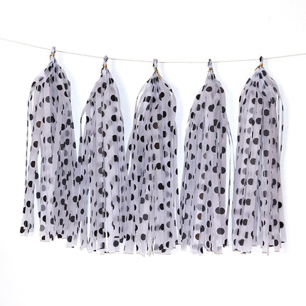 Color Polka Dot Paper Tassels Birthday Room Decoration Ribbon Garland, TM-001 Blue Dots, TM-002 Pink Dots, TM-003 Yellow Dot, TM-004 Purple Dot, TM-005 Golden Dot, TM-006 Silver Dot, TM-007 Green Dot, TX-008 Star Moon Pink, TX-009 Star Moon Beige      ...