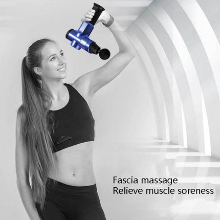 Hishell WK-2020 Electric Massage Gun Muscle Relaxation Charging Massager Portable Fitness Equipment Fascia Gun, Silver, Red, Blue
