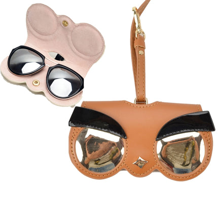 Cute And Funny PU Sunglasses Case Portable Glasses Case With Hanging Buckle