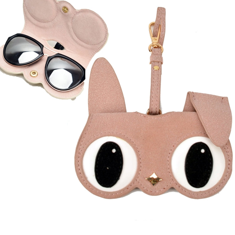 Cute And Funny PU Sunglasses Case Portable Glasses Case With Hanging Buckle, Flowers (Lake Blue Color Matching), Mengbao (Gray Stitching), Cat Girl (Red Frame), Red Love, Eyelashes, Big Eyes (Gray), British Style (Stripe Contrast), Red Love Cat Girl���...