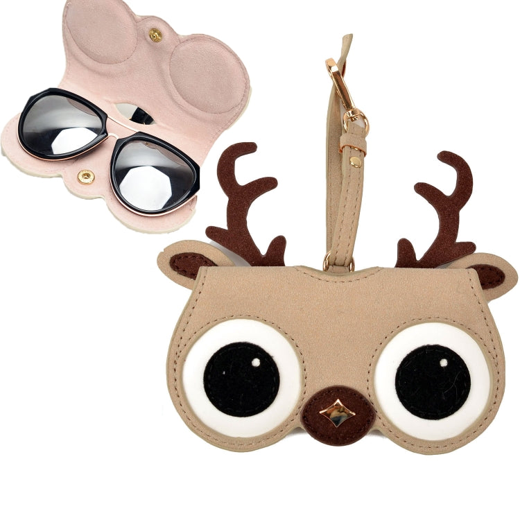 Cute And Funny PU Sunglasses Case Portable Glasses Case With Hanging Buckle, Flowers (Lake Blue Color Matching), Mengbao (Gray Stitching), Cat Girl (Red Frame), Red Love, Eyelashes, Big Eyes (Gray), British Style (Stripe Contrast), Red Love Cat Girl���...
