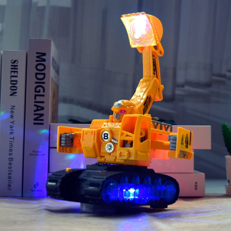 Children Light And Music Simulation Electric Excavator Car Toy, Style:, Police Car, Engineering Vehicle, Engineering Excavator, Engineering Bulldozer, Four-wheel Excavator