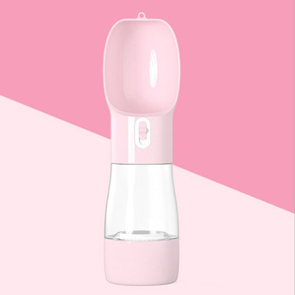 Pet Dual-purpose Accompanying Cup Segmented Water And Food Integrated Pet Cup Portable Waterer, Silver Grey, Pink, Grass Green, Ice Lake Blue