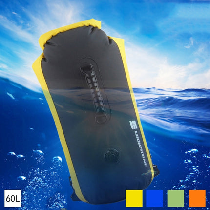 LUCKSTONE 60L Outdoor Rafting And River Tracing Waterproof Backpack Shoulder Bag Inflatable Swimming Bag Tote Bucket Bag