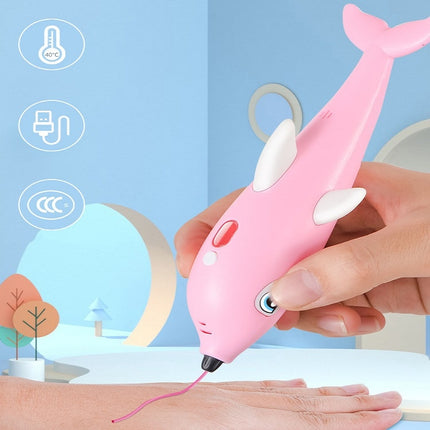 3D Printing Pen Three-Dimensional Painting Graffiti Brush, Dolphin Pink