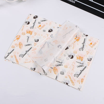 100 Sheets / Pack Cake Greaseproof Paper Baking Packaging Plate Paper Hamburger Paper, Colour: Classical Newspaper, Classical Newspaper, Color Pastry, Orange Tower, White English, Coffee English, Wheat English, Pure White, Thick Kraft Paper, Gray Tower