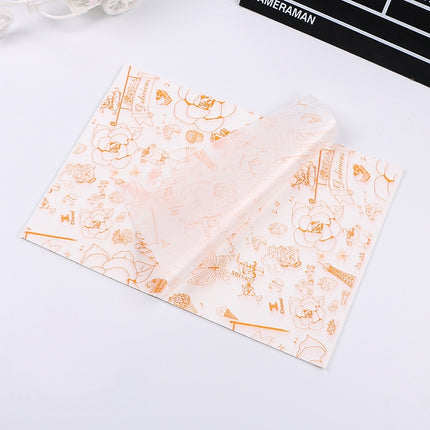 100 Sheets / Pack Cake Greaseproof Paper Baking Packaging Plate Paper Hamburger Paper, Colour: Classical Newspaper, Classical Newspaper, Color Pastry, Orange Tower, White English, Coffee English, Wheat English, Pure White, Thick Kraft Paper, Gray Tower