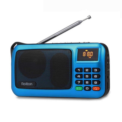 Rolton W405 Portable Mini FM Radio TF Card USB Receiver Music Player with LED Display, Red, Gold, Blue