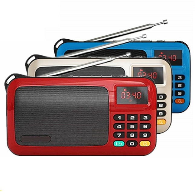 Rolton W405 Portable Mini FM Radio TF Card USB Receiver Music Player with LED Display, Red, Gold, Blue