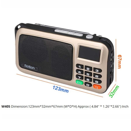 Rolton W405 Portable Mini FM Radio TF Card USB Receiver Music Player with LED Display, Red, Gold, Blue