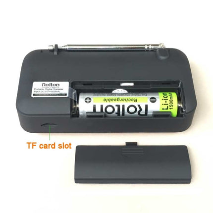 Rolton W405 Portable Mini FM Radio TF Card USB Receiver Music Player with LED Display, Red, Gold, Blue