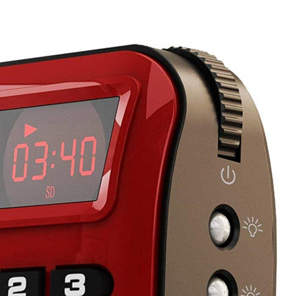 Rolton W405 Portable Mini FM Radio TF Card USB Receiver Music Player with LED Display, Red, Gold, Blue