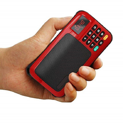 Rolton W405 Portable Mini FM Radio TF Card USB Receiver Music Player with LED Display, Red, Gold, Blue