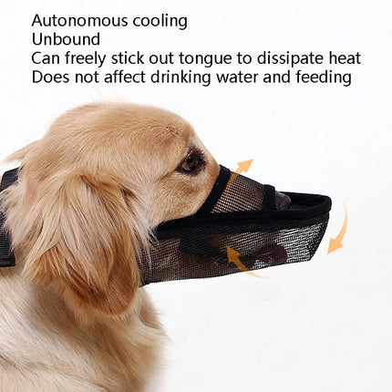 Dog Mouth Cover Anti-Bite Mesh Dog Mouth Cover Medium And Large Dogs Anti-Drop Mask, L, XL