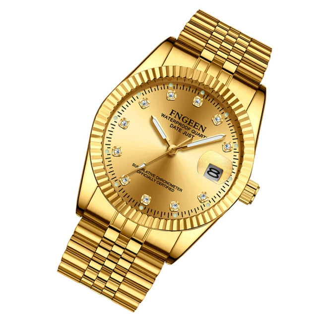 FNGEEN 7008 Men Fashion Diamond Dial Watch Couple Watch