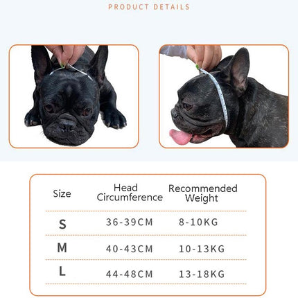 Bulldog Mouth Cover Flat Face Dog Anti-Eat Anti-Bite Drinkable Water Mouth Cover, S, M, L