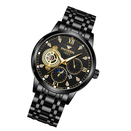 FNGEEN 2166 Men Three-eye Hollow Quartz Watch Student Sports Electronic Watch