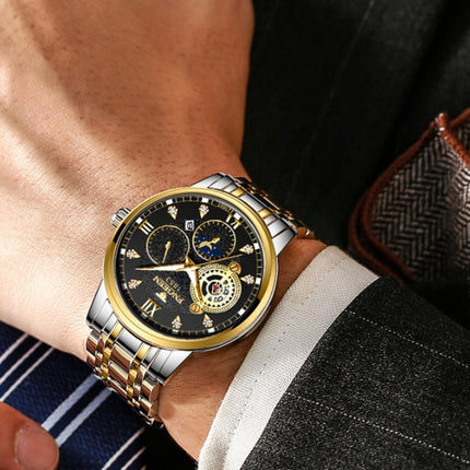 FNGEEN 2166 Men Three-eye Hollow Quartz Watch Student Sports Electronic Watch