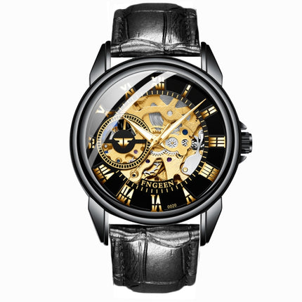 FNGEEN 0020 Men And Women Automatic Mechanical Watch Double-sided Hollow Business Watch, Steel Belt Full Gold Golden Surface, Steel Belt Full Gold White Surface, Steel Belt Full Gold Black Surface, Steel Strip White Steel Black Surface                 ...