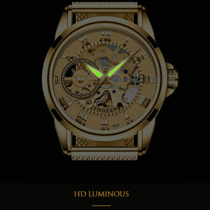 FNGEEN 0020 Men And Women Automatic Mechanical Watch Double-sided Hollow Business Watch, Steel Belt Full Gold Golden Surface, Steel Belt Full Gold White Surface, Steel Belt Full Gold Black Surface, Steel Strip White Steel Black Surface                 ...