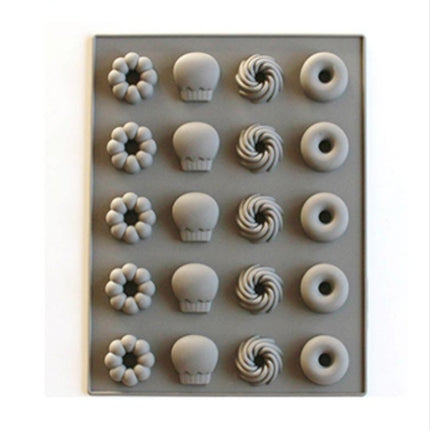 Silicone Cake Mold 25 Grid Fudge Hard Candy Silicone Biscuit Mold, Fruit, Donuts
