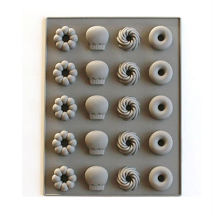 Silicone Cake Mold 25 Grid Fudge Hard Candy Silicone Biscuit Mold, Fruit, Donuts