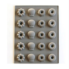 Silicone Cake Mold 25 Grid Fudge Hard Candy Silicone Biscuit Mold, Fruit, Donuts