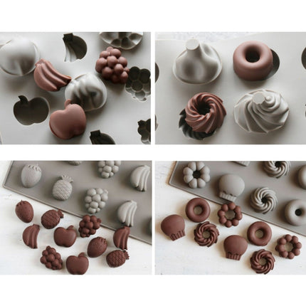 Silicone Cake Mold 25 Grid Fudge Hard Candy Silicone Biscuit Mold, Fruit, Donuts