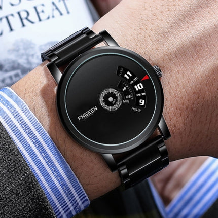 FNGEEN S230 Men Non-Pointer Quartz Watch, Black Steel Black Surface, White Steel Black Surface, White Steel White Surface, Black Mash Black Steel Black, White Mash White Steel White Surface, White Mash White Steel Black Surface