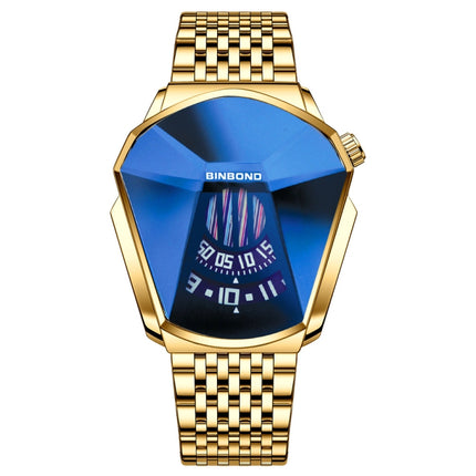 BINBONG 01 Men Locomotive Concept Diamond Dial Quartz Watch, White Steel White Surface, White Steel Blue Surface, Full Gold Golden Surface, Full Gold Blue Surface, Black Steel White Surface, Black Steel Blue Surface, White Mash White Steel White Surfac...