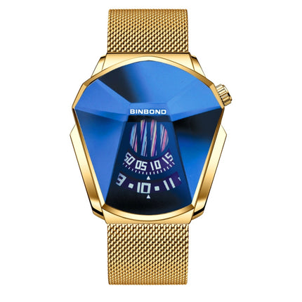BINBONG 01 Men Locomotive Concept Diamond Dial Quartz Watch, White Steel White Surface, White Steel Blue Surface, Full Gold Golden Surface, Full Gold Blue Surface, Black Steel White Surface, Black Steel Blue Surface, White Mash White Steel White Surfac...