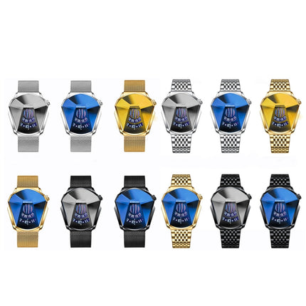 BINBONG 01 Men Locomotive Concept Diamond Dial Quartz Watch, White Steel White Surface, White Steel Blue Surface, Full Gold Golden Surface, Full Gold Blue Surface, Black Steel White Surface, Black Steel Blue Surface, White Mash White Steel White Surfac...