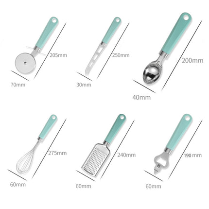 9 in 1 Plastic Handle Stainless Steel Kitchen Utensils Household Gadget Set