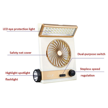Four-In-One Solar Fan With Lamp Flashlight Function,CN Plug
