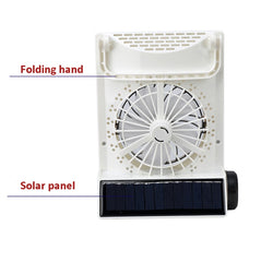 Four-In-One Solar Fan With Lamp Flashlight Function,CN Plug, Golden, Blue