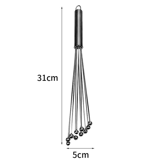 Manual Whisk Stainless Steel Glass Bead Egg Whisk Kitchen Household Hand-Held Baking Tools Type A 12 Inch, Type A 12 Inch, Type A 10 Inch, Type B 12 Inch, Type B 10 Inch, Type C 12 inch, Type C  10 Inch